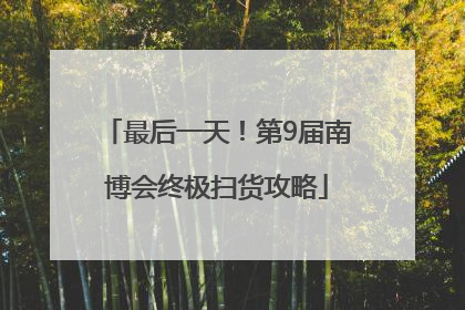 最后一天！第9届南博会终极扫货攻略