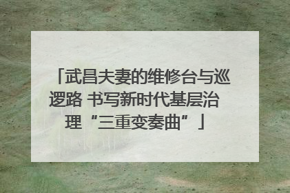 武昌夫妻的维修台与巡逻路 书写新时代基层治理“三重变奏曲”
