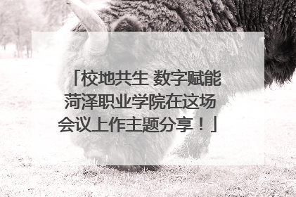 校地共生 数字赋能 菏泽职业学院在这场会议上作主题分享！