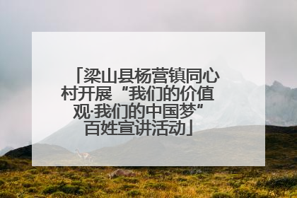 梁山县杨营镇同心村开展“我们的价值观·我们的中国梦”百姓宣讲活动