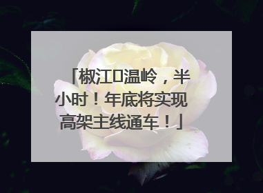 椒江⇌温岭，半小时！年底将实现高架主线通车！
