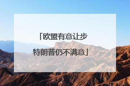 欧盟有意让步 特朗普仍不满意