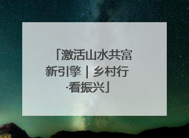 激活山水共富新引擎｜乡村行·看振兴