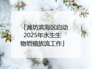 潍坊滨海区启动2025年水生生物增殖放流工作