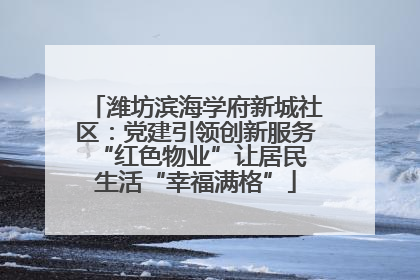 潍坊滨海学府新城社区：党建引领创新服务 “红色物业”让居民生活“幸福满格”
