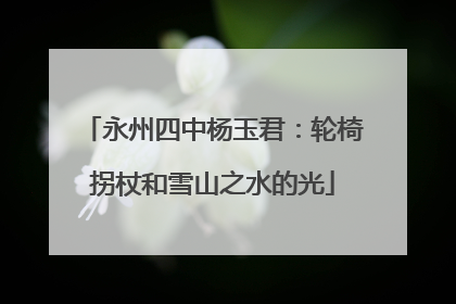 永州四中杨玉君：轮椅拐杖和雪山之水的光