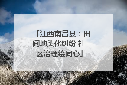江西南昌县：田间地头化纠纷 社区治理绘同心