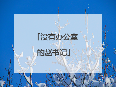 没有办公室的赵书记