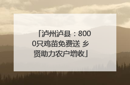 泸州泸县：8000只鸡苗免费送 乡贤助力农户增收