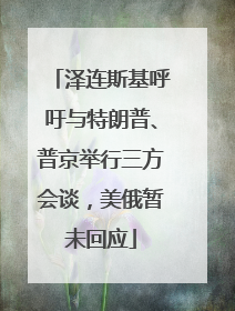 泽连斯基呼吁与特朗普、普京举行三方会谈，美俄暂未回应