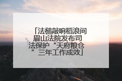 法槌敲响稻浪间 眉山法院发布司法保护“天府粮仓”三年工作成效