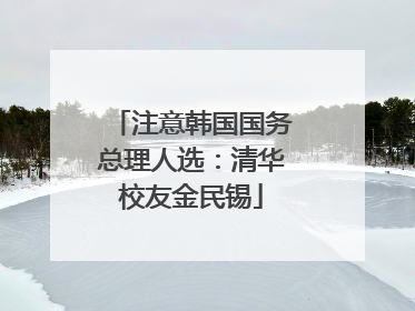 注意韩国国务总理人选：清华校友金民锡