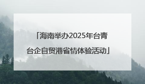 海南举办2025年台青台企自贸港省情体验活动