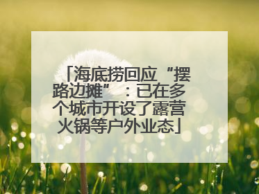 海底捞回应“摆路边摊”：已在多个城市开设了露营火锅等户外业态
