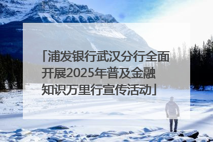 浦发银行武汉分行全面开展2025年普及金融知识万里行宣传活动
