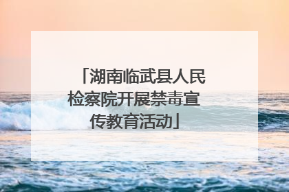 湖南临武县人民检察院开展禁毒宣传教育活动