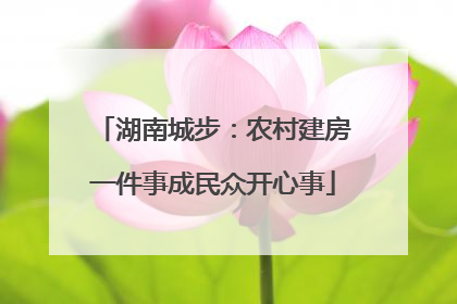 湖南城步：农村建房一件事成民众开心事