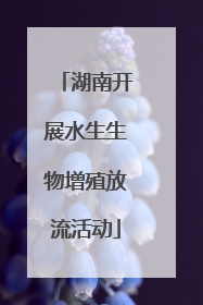 湖南开展水生生物增殖放流活动