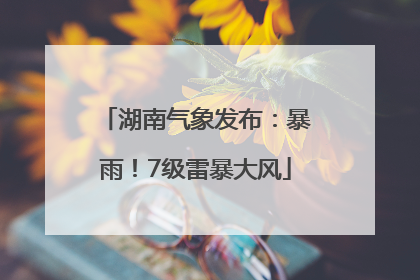 湖南气象发布：暴雨！7级雷暴大风