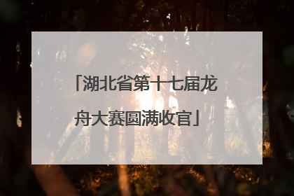 湖北省第十七届龙舟大赛圆满收官