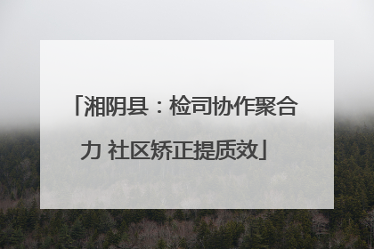 湘阴县：检司协作聚合力 社区矫正提质效
