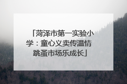 菏泽市第一实验小学：童心义卖传温情 跳蚤市场乐成长