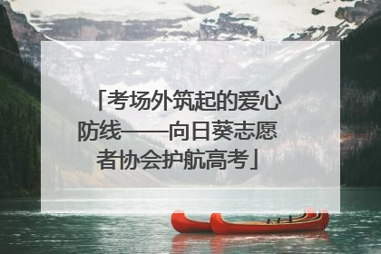 考场外筑起的爱心防线——向日葵志愿者协会护航高考