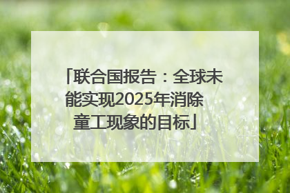 联合国报告：全球未能实现2025年消除童工现象的目标