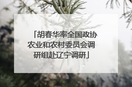 胡春华率全国政协农业和农村委员会调研组赴辽宁调研