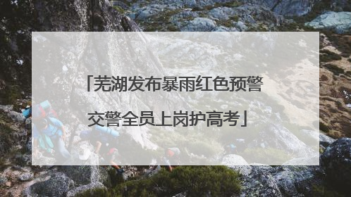 芜湖发布暴雨红色预警 交警全员上岗护高考