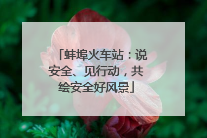 蚌埠火车站：说安全、见行动，共绘安全好风景
