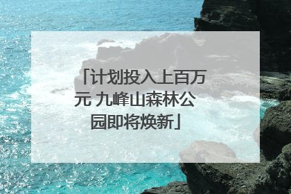 计划投入上百万元 九峰山森林公园即将焕新