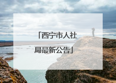 西宁市人社局最新公告