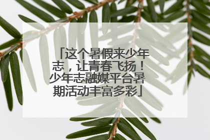 这个暑假来少年志，让青春飞扬！少年志融媒平台暑期活动丰富多彩