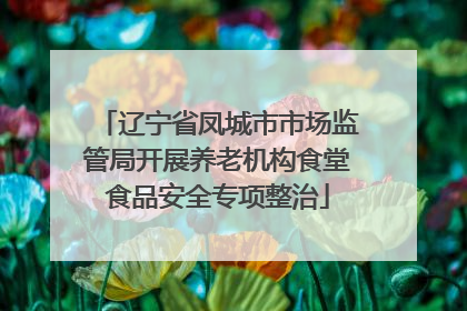 辽宁省凤城市市场监管局开展养老机构食堂食品安全专项整治