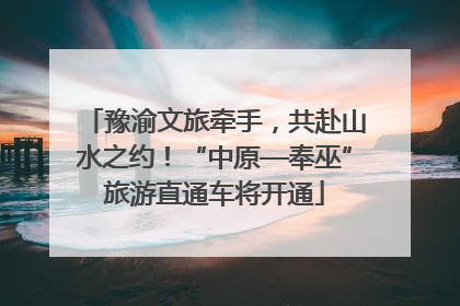 豫渝文旅牵手，共赴山水之约！“中原—奉巫”旅游直通车将开通