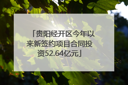 贵阳经开区今年以来新签约项目合同投资52.64亿元