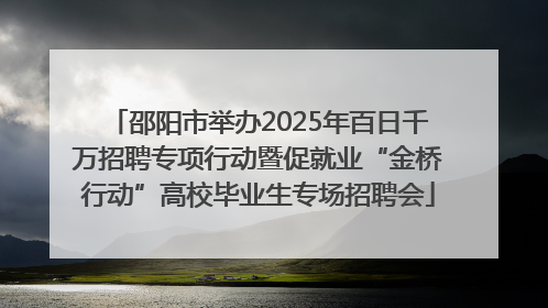 邵阳市举办2025年百日千万招聘专项行动暨促就业“金桥行动”高校毕业生专场招聘会