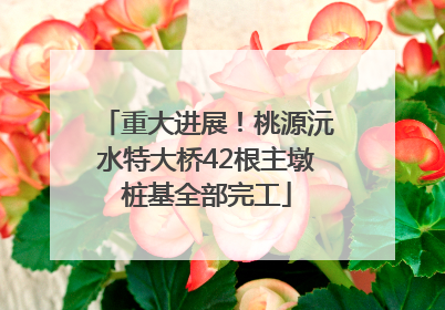 重大进展！桃源沅水特大桥42根主墩桩基全部完工