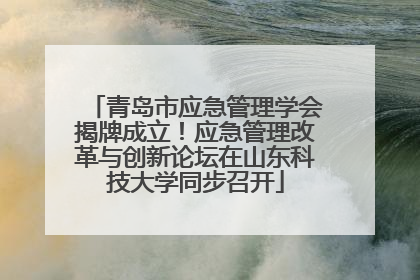 青岛市应急管理学会揭牌成立！应急管理改革与创新论坛在山东科技大学同步召开