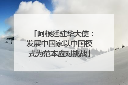 阿根廷驻华大使：发展中国家以中国模式为范本应对挑战
