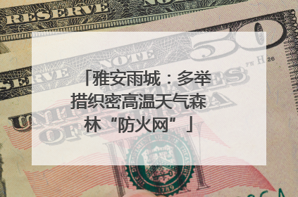 雅安雨城：多举措织密高温天气森林“防火网”