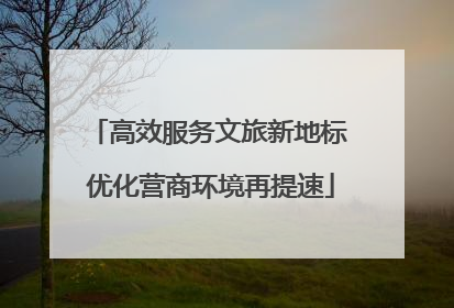 高效服务文旅新地标 优化营商环境再提速