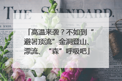 高温来袭？不如到“避暑顶流”金洞登山、漂流、“森”呼吸吧