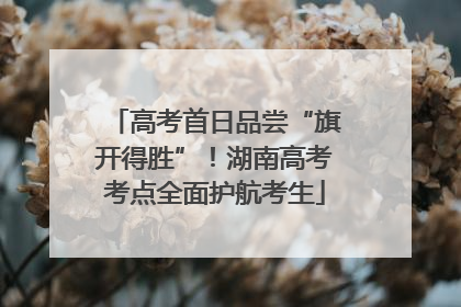 高考首日品尝“旗开得胜”！湖南高考考点全面护航考生