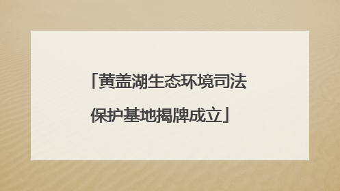 黄盖湖生态环境司法保护基地揭牌成立