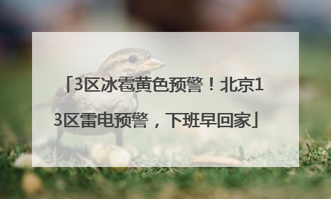 3区冰雹黄色预警！北京13区雷电预警，下班早回家
