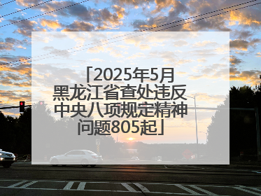 2025年5月黑龙江省查处违反中央八项规定精神问题805起