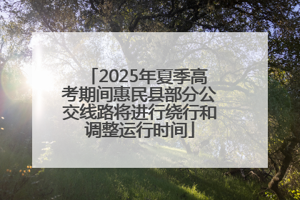 2025年夏季高考期间惠民县部分公交线路将进行绕行和调整运行时间