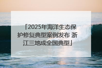2025年海洋生态保护修复典型案例发布 浙江三地成全国典型